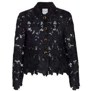 St. John Women's Classic-Collar Guipure-Lace Jacket